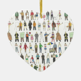 NYC New York City Burgers Residents Art Keramisch Ornament