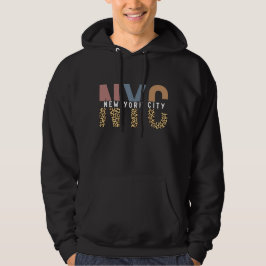 NYC New York City Cheetah print Typografie Hoodie