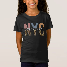NYC New York City Cheetah print Typografie T-shirt