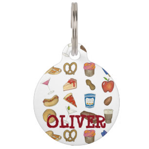 NYC New York City Foods Foodie Pet Dog Label Huisdierpenning