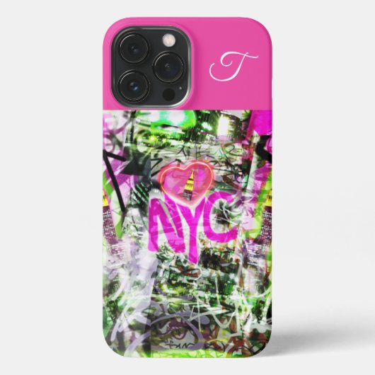 NYC New York City Graffiti pop personaliseert init iPhone Hoesje (Achterkant)