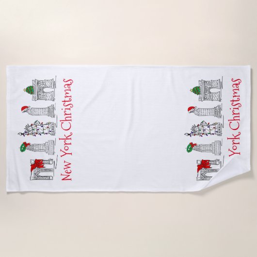 NYC New York City Kerstmis Holiday Landmark Strandlaken (Voorkant)