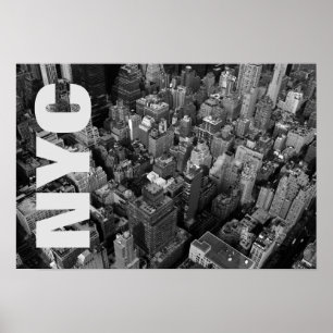 NYC New York City Manhattan Black White Poster