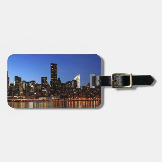 NYC New York City Manhattan Night Bagagelabel (Voorkant horizontaal)