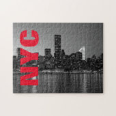 NYC New York City Manhattan Night Black White Legpuzzel (Horizontaal)