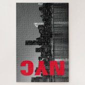 NYC New York City Manhattan Night Black White Legpuzzel (Verticaal)