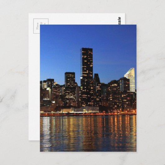 NYC New York City Manhattan Night Briefkaart (Voorkant / Achterkant)