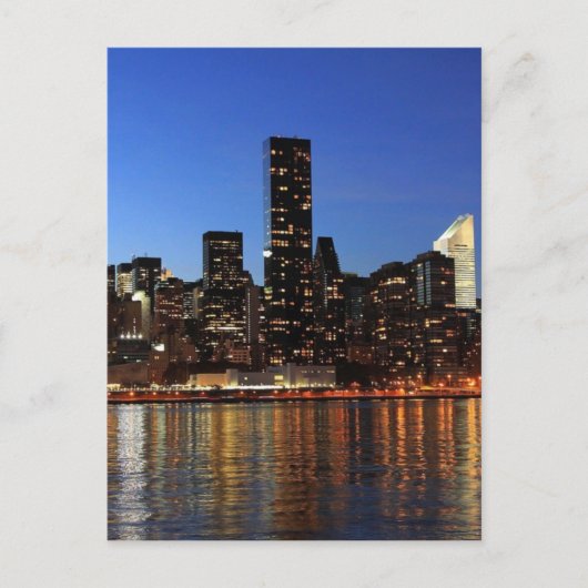 NYC New York City Manhattan Night Briefkaart (Voorkant)