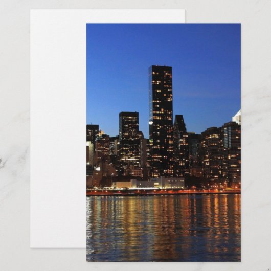 NYC New York City Manhattan Night Briefpapier (Voorkant / Achterkant)
