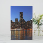 NYC New York City Manhattan Night Briefpapier (Staand voorkant)