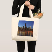 NYC New York City Manhattan Night Grote Tote Bag (Voorkant (product))