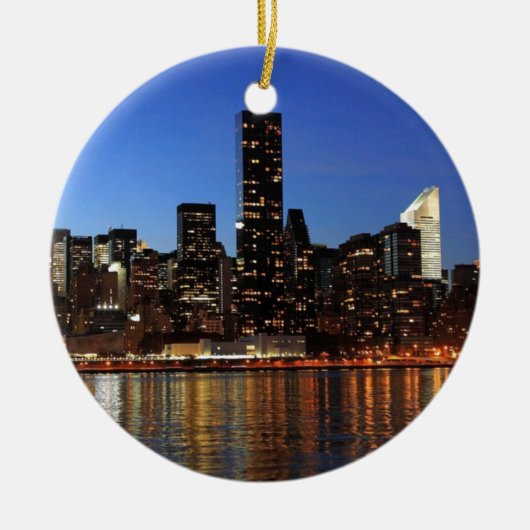 NYC New York City Manhattan Night Keramisch Ornament (Voorkant)