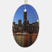 NYC New York City Manhattan Night Keramisch Ornament (Links)