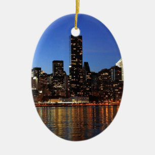 NYC New York City Manhattan Night Keramisch Ornament