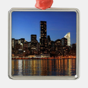 NYC New York City Manhattan Night Metalen Ornament