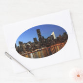 NYC New York City Manhattan Night Ovale Sticker (Envelop)