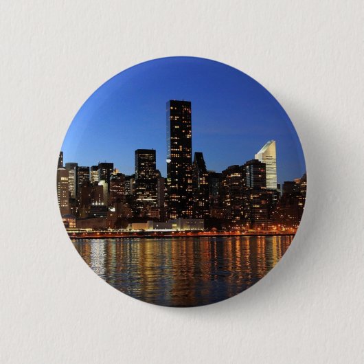 NYC New York City Manhattan Night Ronde Button 5,7 Cm (Voorkant)