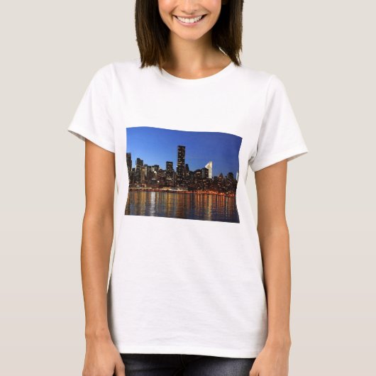 NYC New York City Manhattan Night T-shirt (Voorkant)