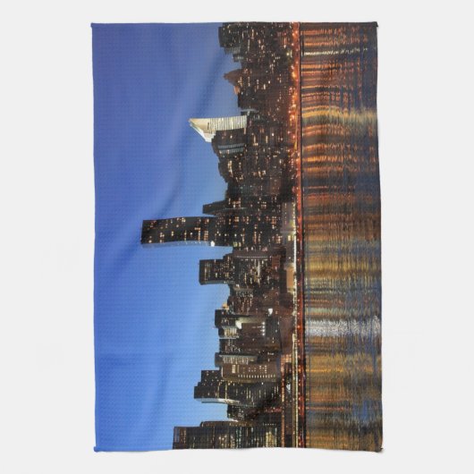 NYC New York City Manhattan Night Theedoek (Verticaal)