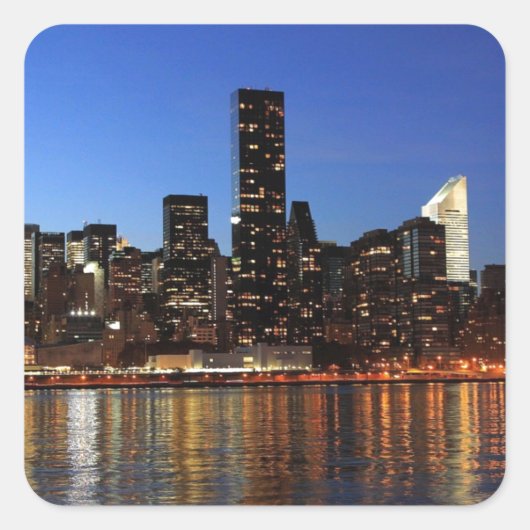 NYC New York City Manhattan Night Vierkante Sticker (Voorkant)