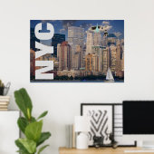 NYC New York City Manhattan Poster (Thuiskantoor)
