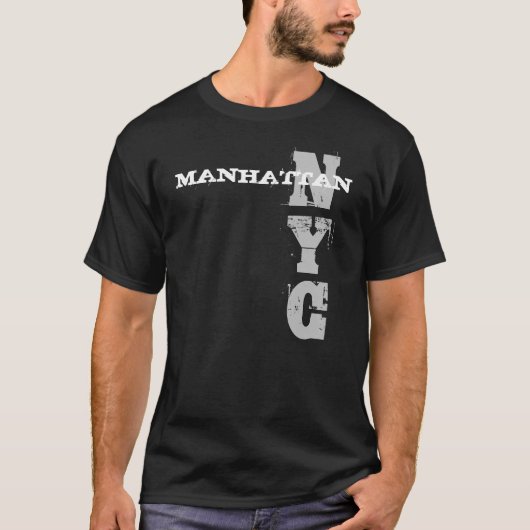 Nyc New York City Manhattan Trendy Sjabloon T-shirt (Voorkant)