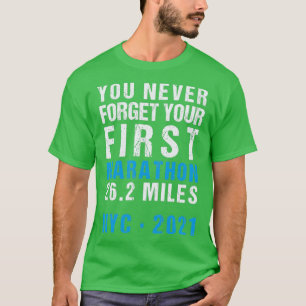 NYC New York City Marathon vergeet nooit je eerste T-shirt