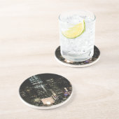 NYC New York City Night Skyline Architecture Light Zandsteen Onderzetter (Zijkant)