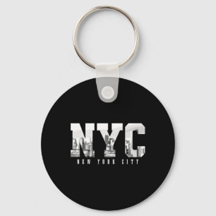 Nyc New York City Ny Silhouette Usa Amerika Vintag Sleutelhanger