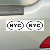 NYC New York City oval Bumpersticker (Op auto)