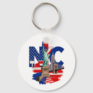NYC New York City Patriottische Silhouette Grafisc Sleutelhanger