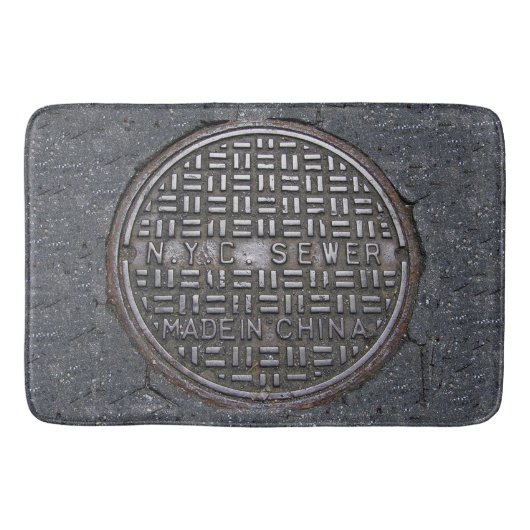NYC New York City Riool Hoesje Reproductie Nieuwig Badmat (Voorkant)