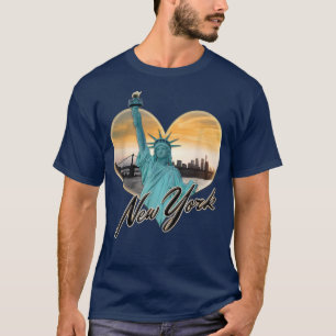 NYC New York City Skyline Souvenir Statue of Liber T-shirt