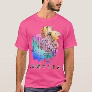 NYC New York City Skylines Vrijheidsbeeld T-shirt