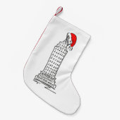 NYC New York City Skyscraper Red Kerstmis Kleine Kerstsok (Voorkant (Hangend))