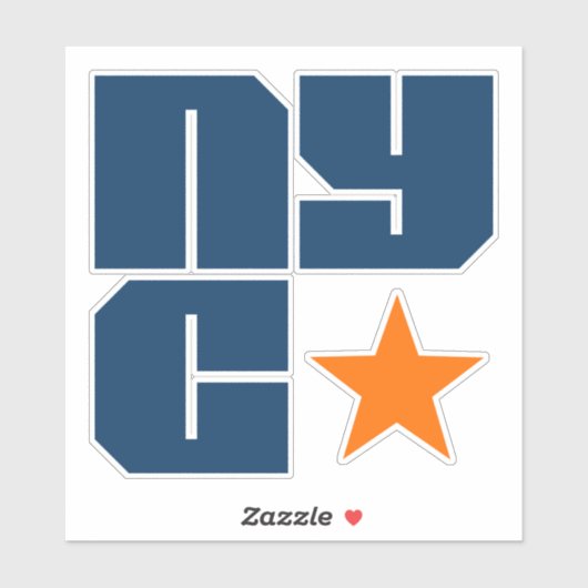 NYC New York City Sticker - Star Block Text NYC (Vel)