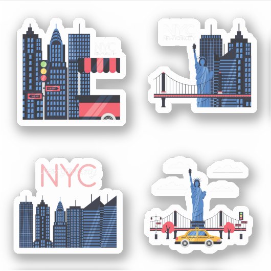 NYC (New York City) Stickers (Voorkant)