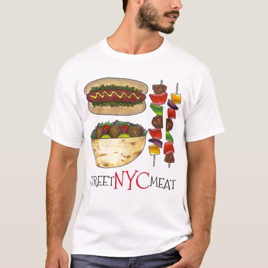 NYC New York City Street Meat Falafel Hot Dog Tas T-shirt (Voorkant)