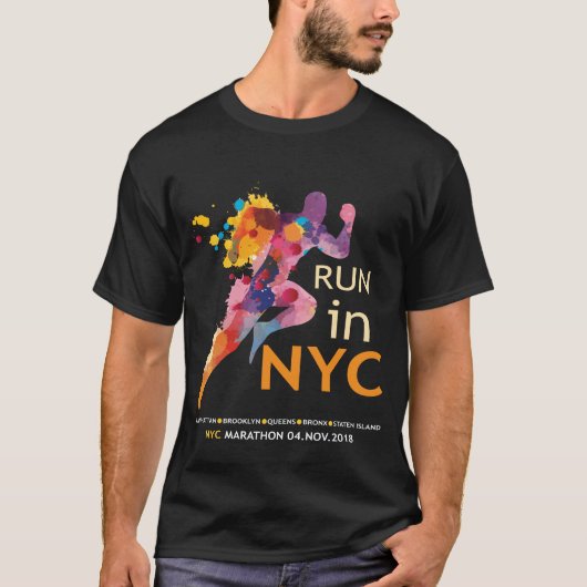 NYC New York City Tee Shirt Marathon 2018 (Voorkant)