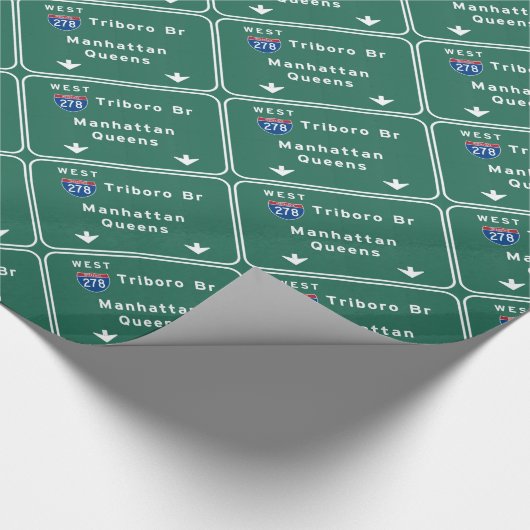 NYC New York City Triboro Br Manhattan Interstate Cadeaupapier (Hoek)