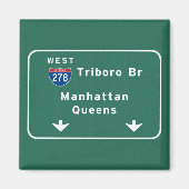 NYC New York City Triboro Br Manhattan Interstate Magneet (Voorkant)