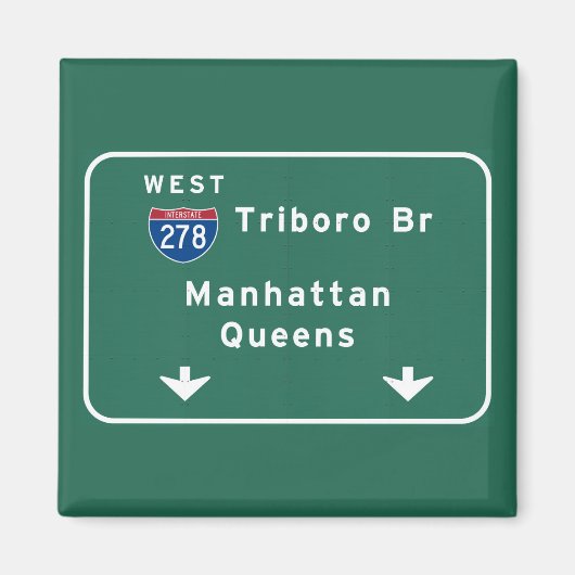 NYC New York City Triboro Br Manhattan Interstate Magneet (Voorkant)
