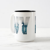 NYC, New York City Tweekleurige Koffiemok (Voorkant links)