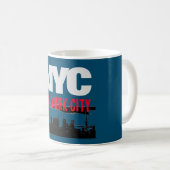 NYC New York City USA Retro  Blauw Koffiemok (Voorkant rechts)