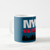 NYC New York City USA Retro  Blauw Koffiemok (Voorkant links)