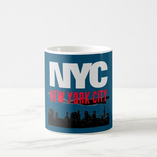 NYC New York City USA Retro  Blauw Koffiemok (Center)