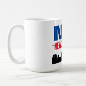 NYC New York City USA Retro  Blauw Rood Wit Koffiemok (Links)