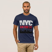 NYC New York City USA Retro  Marine Blauw T-shirt (Voorkant volledig)