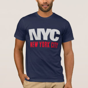 NYC New York City USA Retro Marine Blauw T-shirt