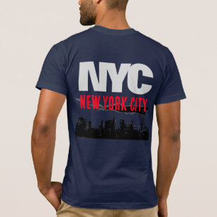 NYC New York City USA Retro  Marine Blauw T-shirt